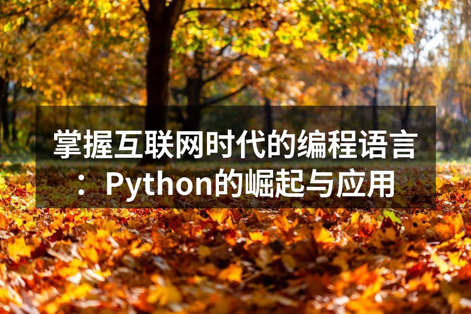 掌握互联网时代的编程语言:Python的