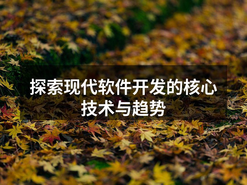 探索现代软件开发的核心技术与趋势